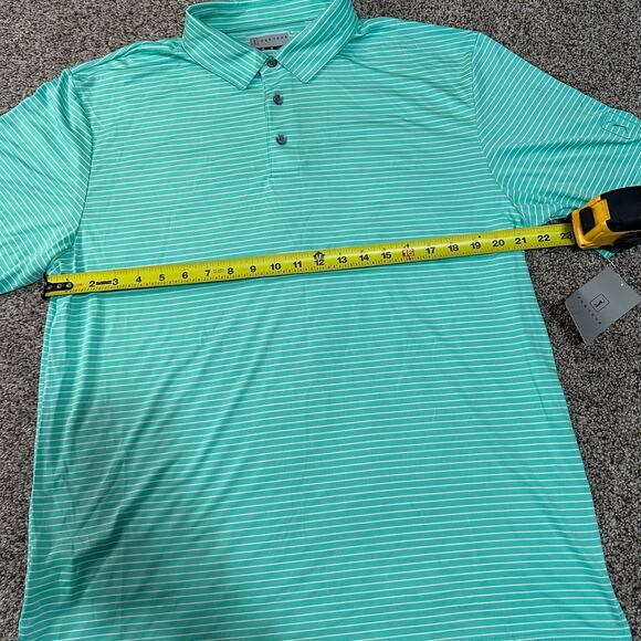 PGA TOUR Men's Striped Golf Polo Shirt In Cockatoo - Picture 13 of 16